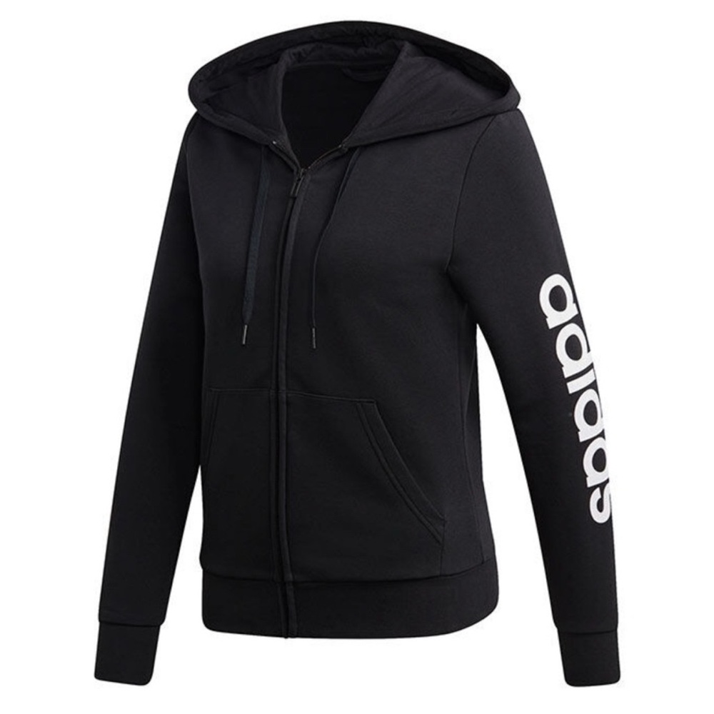 Adidas Black Long Sleeve Zippered Hoodie